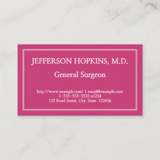 Plain General Surgeon Business Card