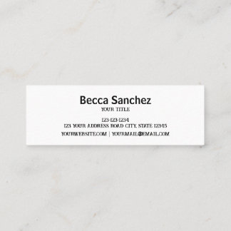 Plain Generic Custom Logo Modern Minimal Mini Business Card