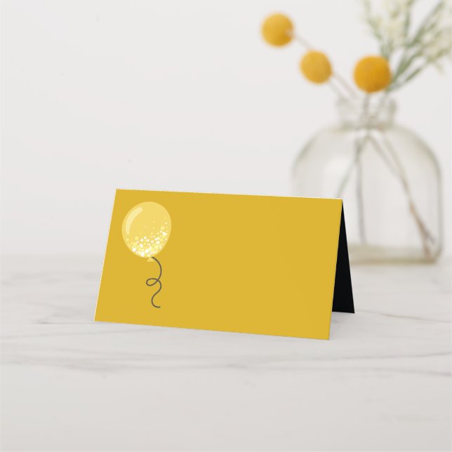 Plain Gold Balloon Write In Place Card (Front)