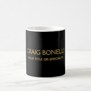 Plain Gold Black Colours Modern Minimalist Coffee Mug