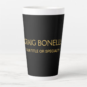 Plain Gold Black Colours Modern Minimalist Latte Mug