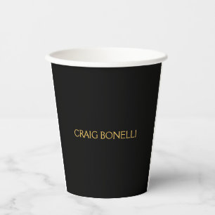 Plain Gold Black Colours Modern Minimalist Paper Cups