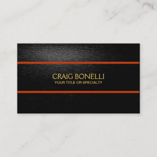 Plain Gold Black Grey Orange Colours Modern Business Card