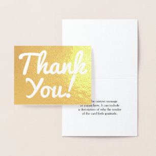 Plain Gold Foil "Thank You!" Card