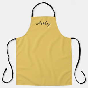 Plain gold script personalized apron
