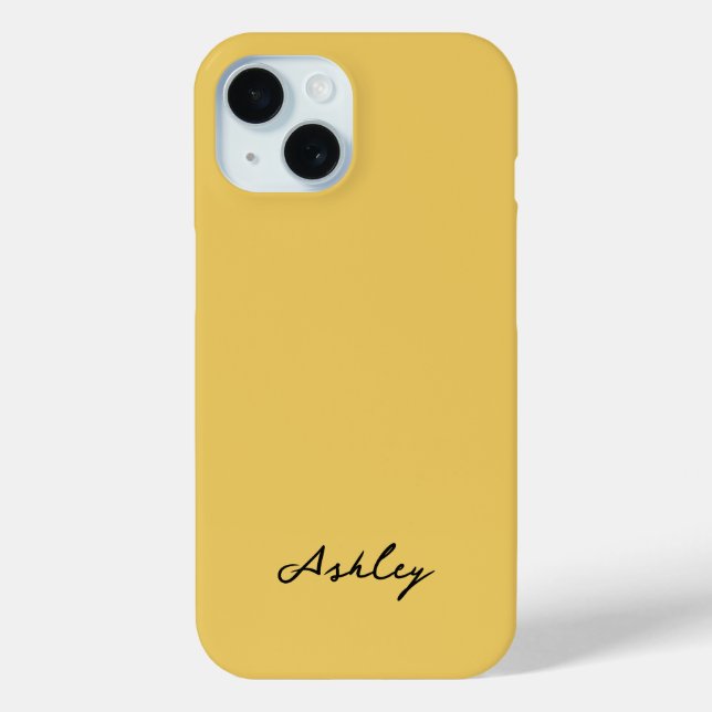Plain gold script personalized Case-Mate iPhone case (Back)