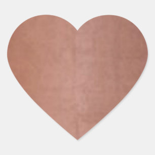 Plain Golden Copper Brown Heart Sticker