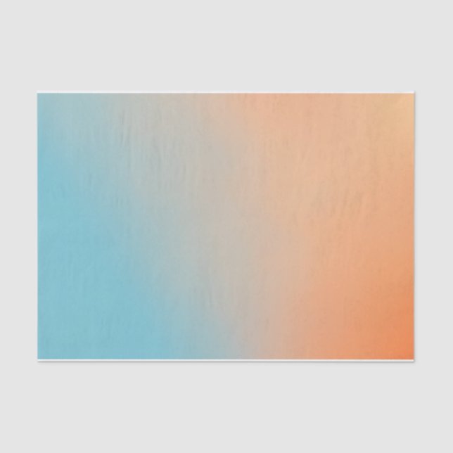 Plain Gradient Sky Blue and Orange  Tissue Paper (Front)
