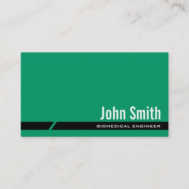 Plain Green Black Stripe Biomedical Business Card (Front)