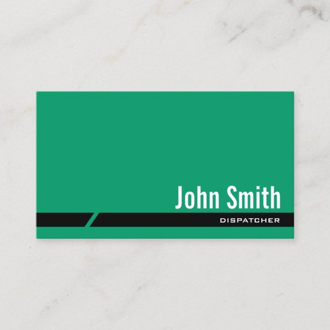 Plain Green Black Stripe Dispatcher Business Card (Front)