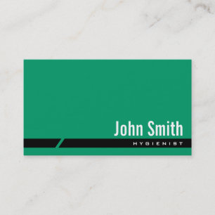 Plain Green Black Stripe Hygienist Business Card