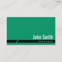 Plain Green Black Stripe Producer Business Card