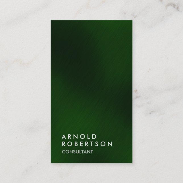 Plain Green Black Trendy Consultant Business Card (Front)