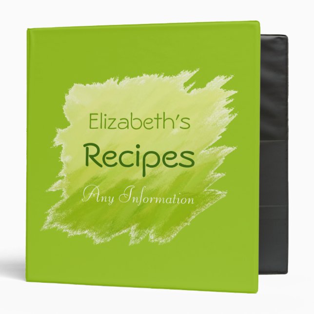 Plain Green Elegant Modern Lime Binder (Front/Inside)