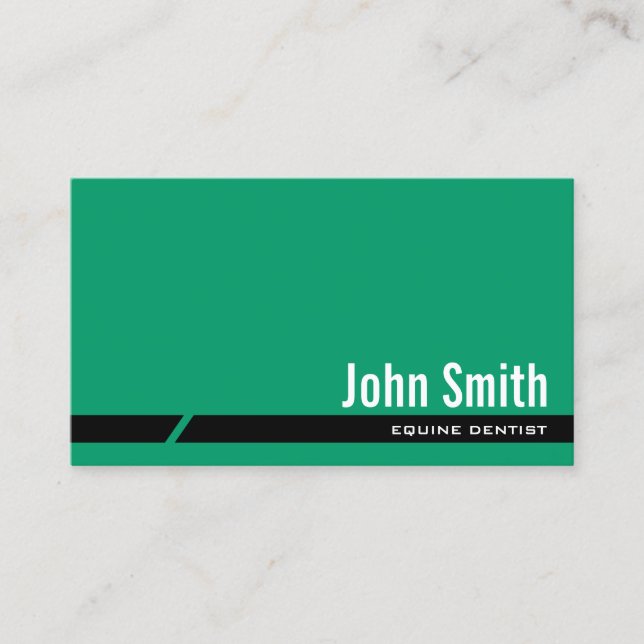 Plain Green Equine Dentist Business Card (Front)