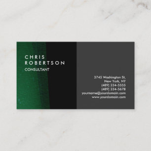 Plain Green Grey Modern Creative Business Card