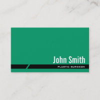 Plain Green Plastic Surgeon Business Card
