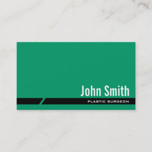 Plain Green Plastic Surgeon Business Card