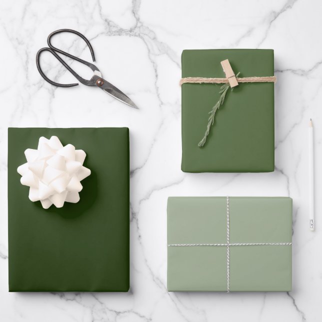 Plain Green Wrapping Paper Sheets (Front)