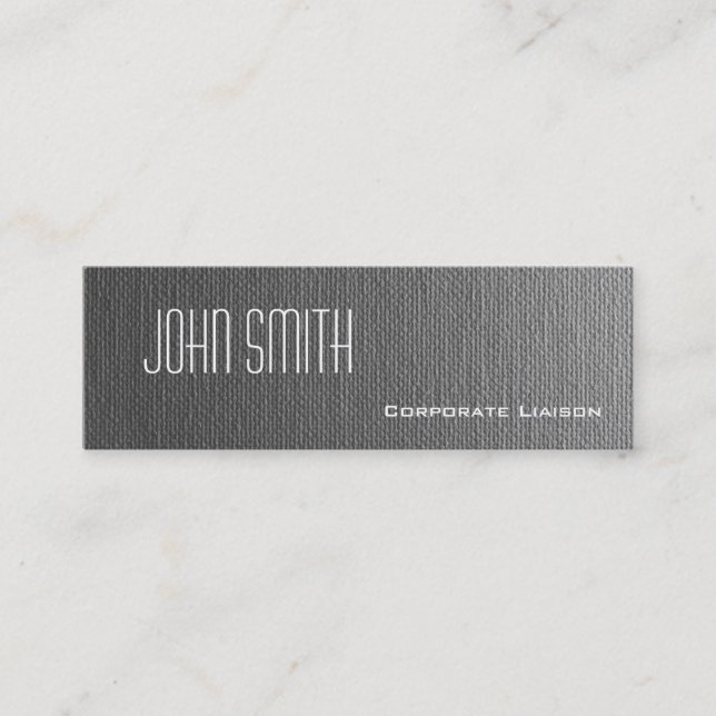 Plain Grey Canvas Slim Modern Business Cards (Front)