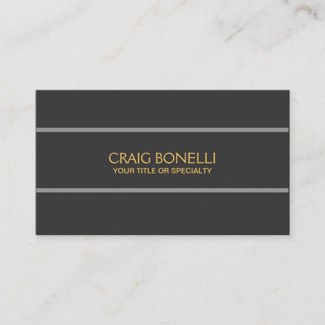 Plain Grey Gold Yellow Business Card (Front)
