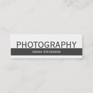 Plain Grey Stripe White Photographer Business Card