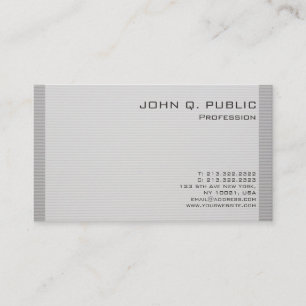 Plain Grey Striped Professional Stylish Design Business Card
