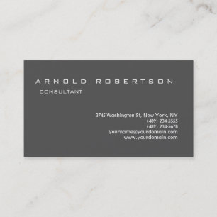 Plain Grey Stylish Professional Business Card