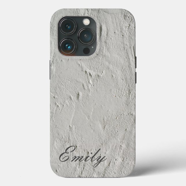 Plain Grey Trendy Modern Minimalist ADD NAME Case-Mate iPhone Case (Back)