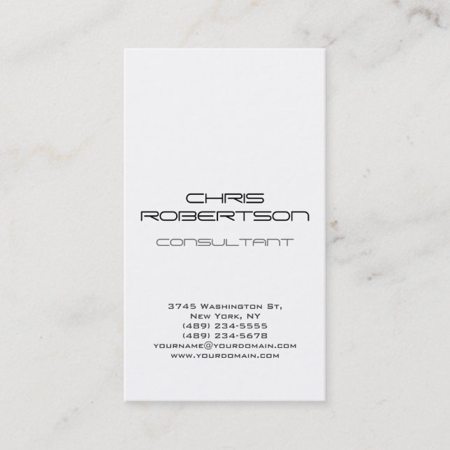 Plain Grey White Attractive Business Card (Front)