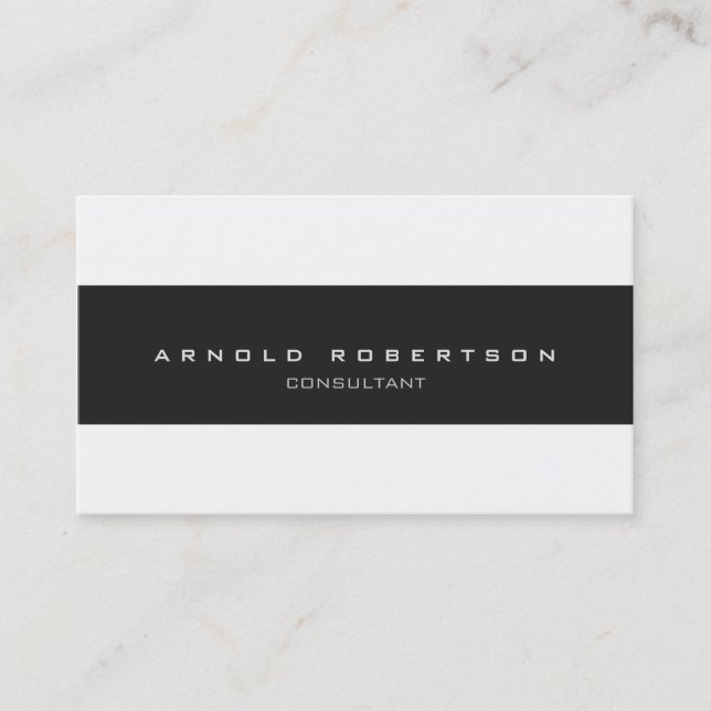 Plain Grey White Professional Business Card (Front)