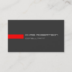 Plain Grey White Red Attractive Business Card