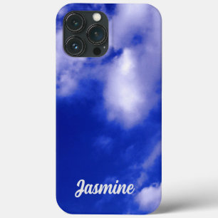 Plain Handwritten Own Name Blue Sky Clouds iPhone 13 Pro Max Case