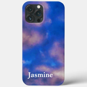 Plain Handwritten Own Name Blue Sky Clouds iPhone 13 Pro Max Case