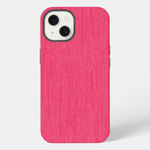 Plain Hot Pink with Wood Grain Monogram iPhone 13 Case