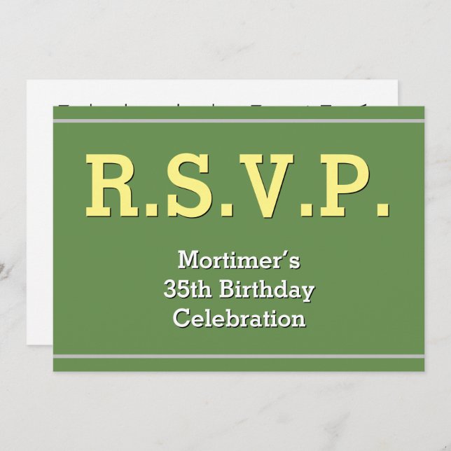 Plain & Humble "R.S.V.P." Card (Front/Back)