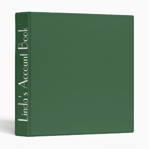 Plain Hunter Green Personalized Binder