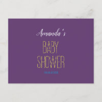 Plain Indigo Yellow Modern Minimalist Baby Shower