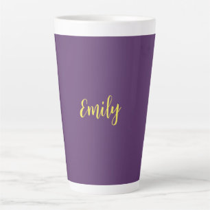 Plain Indigo & Yellow Modern Minimalist Latte Mug