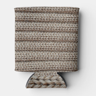 Plain knitted fabric, brown texture. can cooler