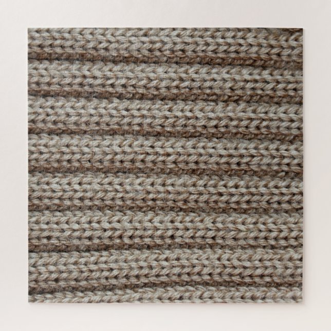 Plain knitted fabric, brown texture. jigsaw puzzle (Vertical)