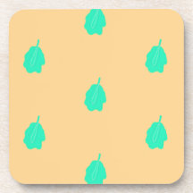 Plain leaves set design Hard plastic coaster