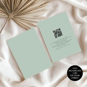 Plain Light Sage Background for Vellum Overlay Invitation