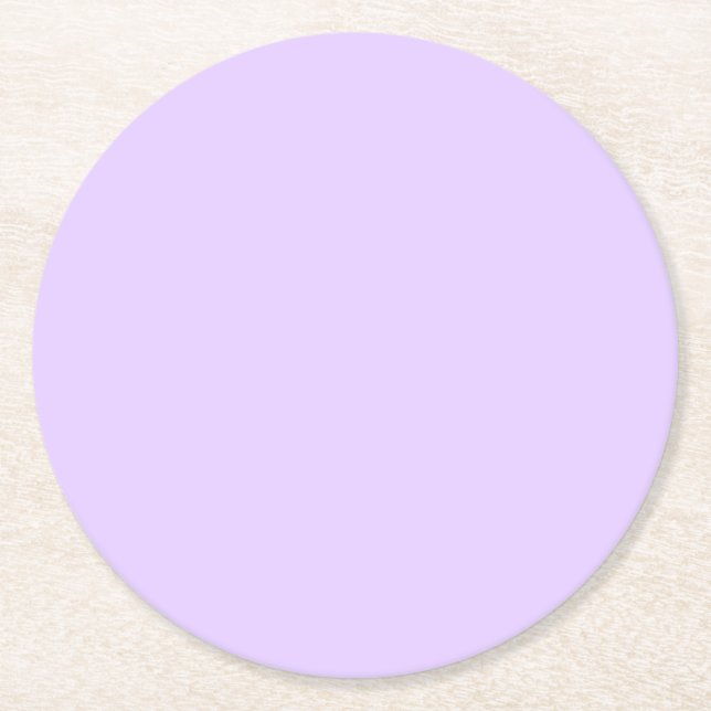 Plain Lilac Background Round Paper Coaster (Front)