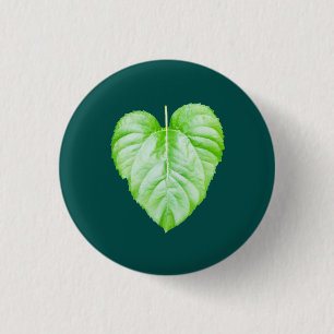 Plain lovely leaflet 1 inch round button