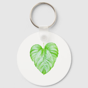 Plain lovely leaflet button keychain