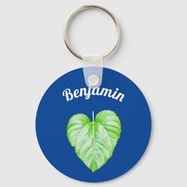 Plain lovely leaflet  keychain (Front)