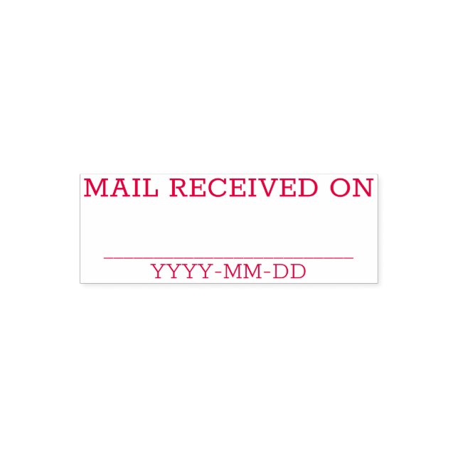 Plain "MAIL RECEIVED ON" Rubber Stamp (Design)
