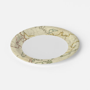 Plain map Asia Paper Plate