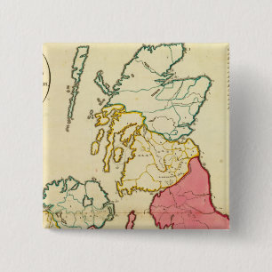 Plain map British Islands 2 Inch Square Button